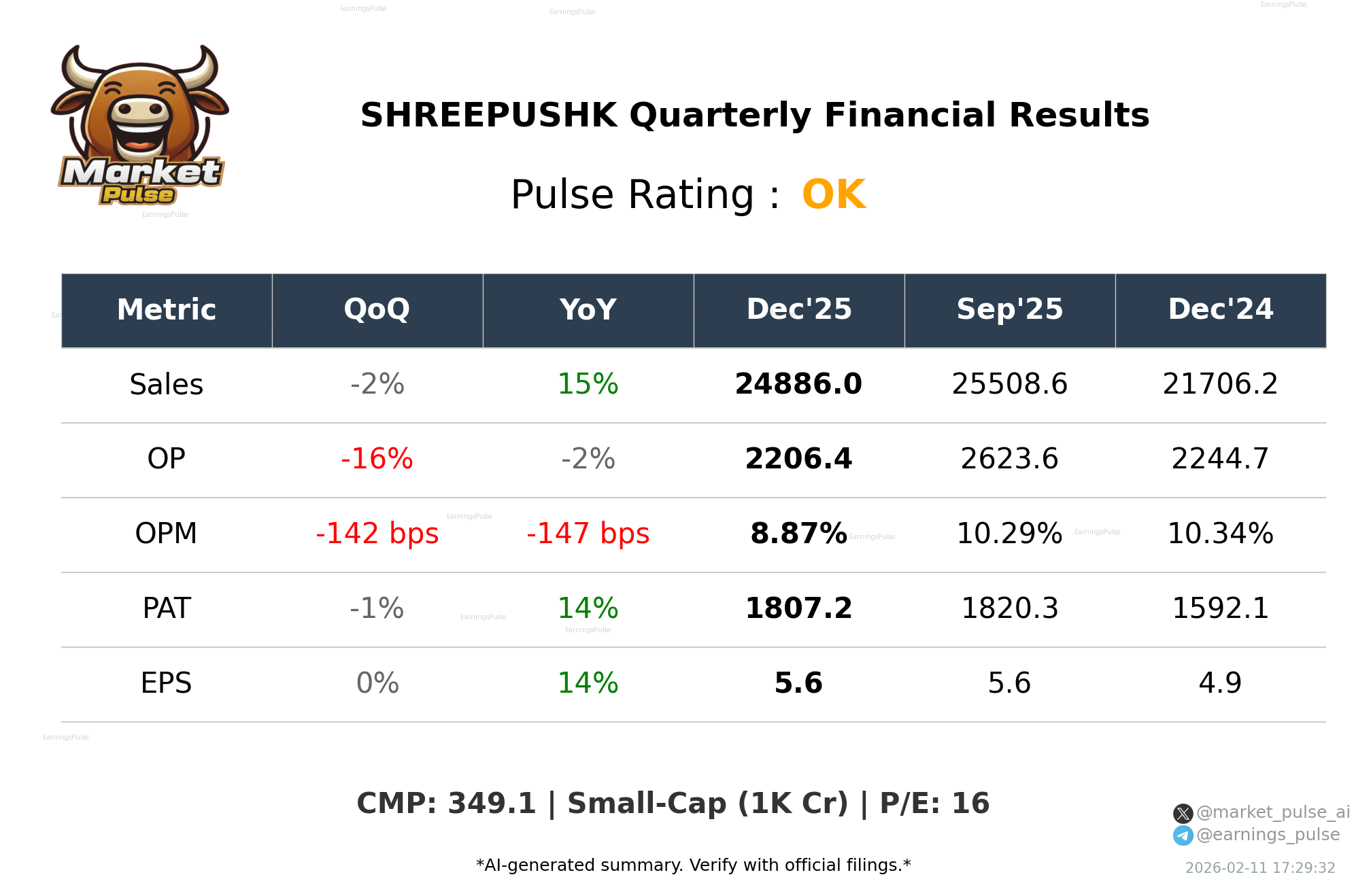 SHREEPUSHK Q3 2026 earnings summary