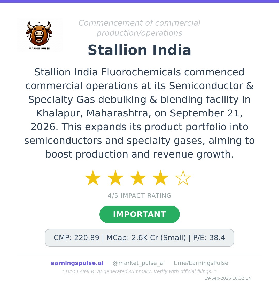 Stallion launches semiconductor and specialty gas facility. | Earnings ...