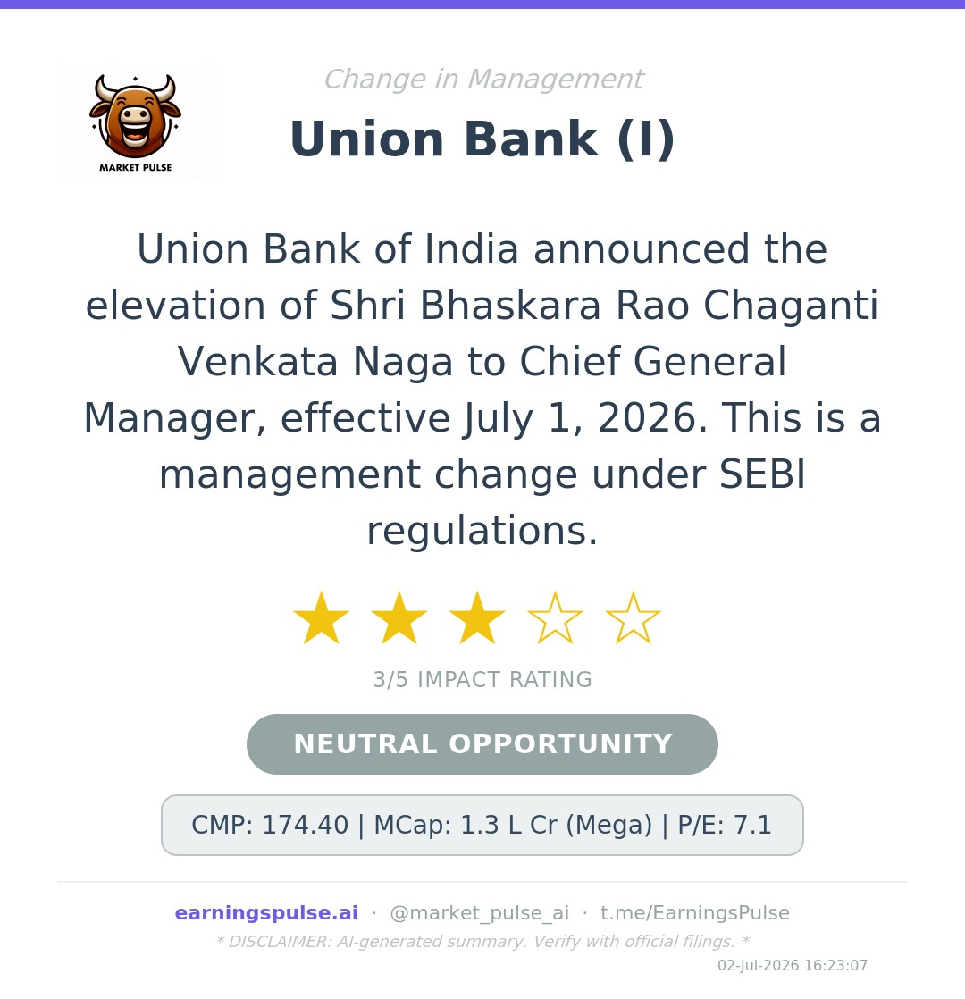 Union Bank elevates Bhaskara Rao Naga to Chief General Manager ...