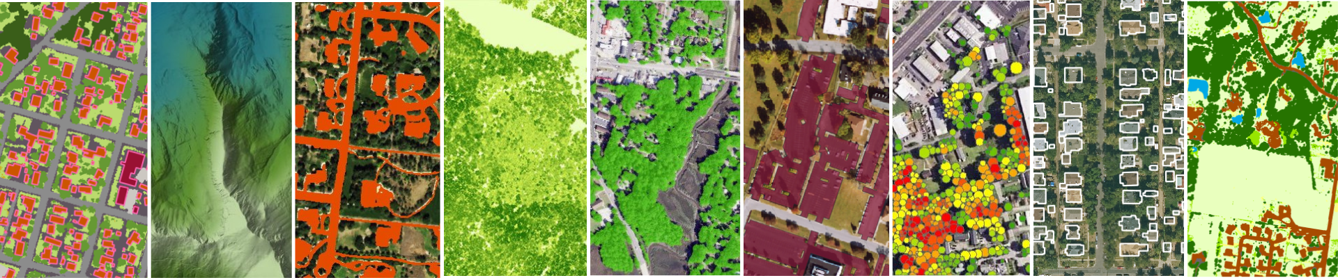 An array of 9 EarthDefine products