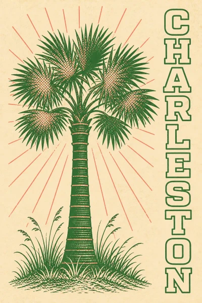 Charleston, South Carolina postcard design 3 of 6 — portrait