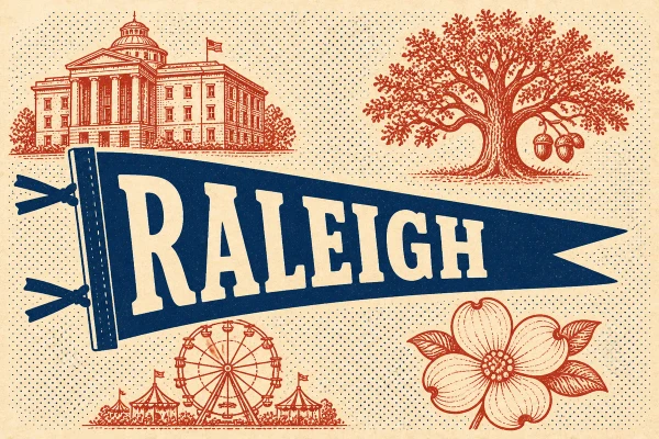 Raleigh, North Carolina postcard design 4 of 5 — landscape