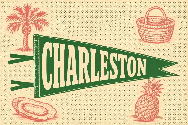 Charleston, South Carolina postcard design 5 of 6 — landscape
