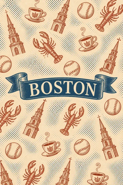 Boston, Massachusetts postcard design 6 of 6 — portrait