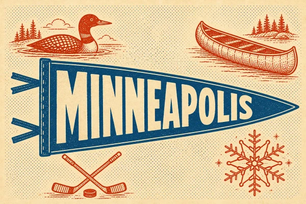 Minneapolis, Minnesota postcard design 5 of 6 — landscape