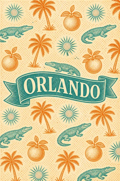 Orlando, Florida postcard design 6 of 6 — portrait