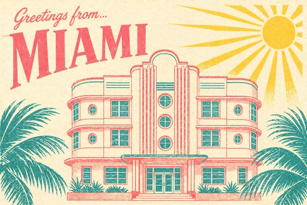 Miami, Florida postcard design 6 of 14 — landscape