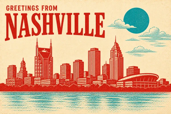 Nashville, Tennessee postcard design 4 of 6 — landscape