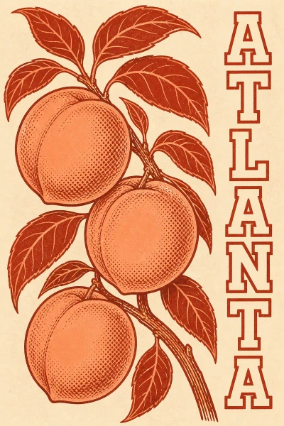 Atlanta, Georgia postcard design 3 of 6 — portrait