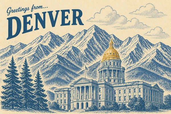 Denver, Colorado postcard design 1 of 6 — landscape