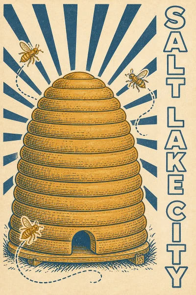 Salt Lake City, Utah postcard design 3 of 6 — portrait