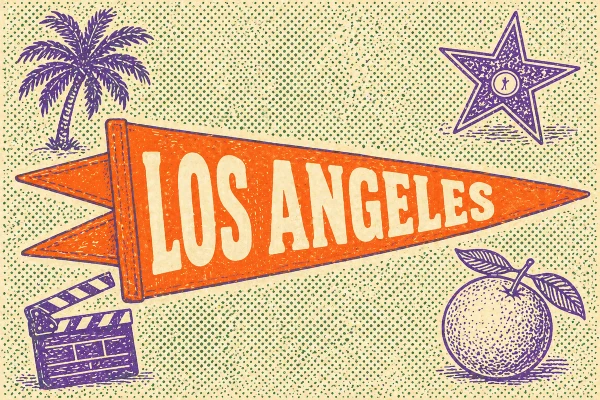 Los Angeles, California postcard design 5 of 6 — landscape