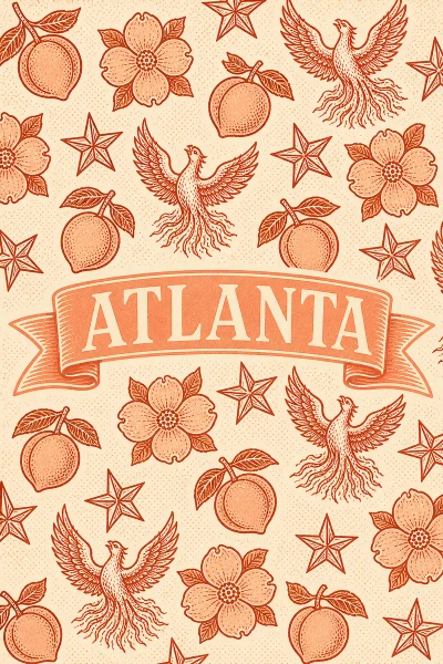 Atlanta, Georgia postcard design 6 of 6 — portrait