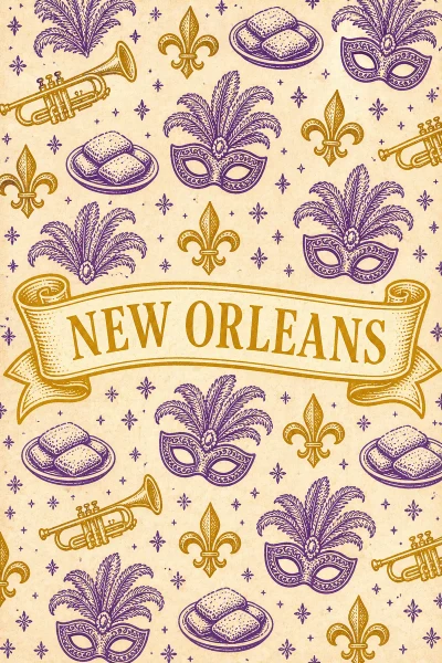 New Orleans, Louisiana postcard design 6 of 6 — portrait