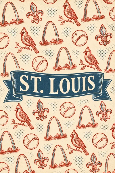 St Louis, Missouri postcard design 6 of 6 — portrait