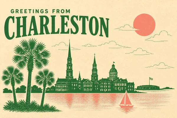 Charleston, South Carolina postcard design 4 of 6 — landscape