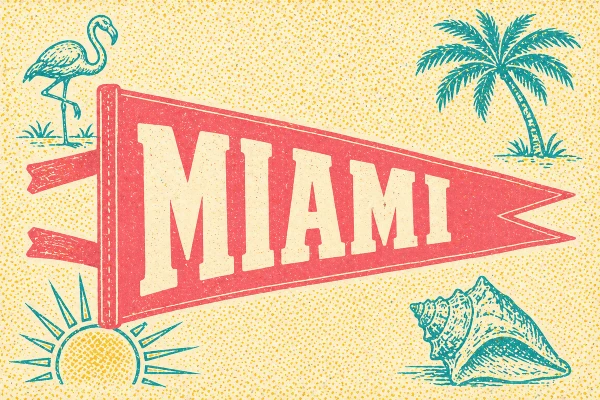 Miami, Florida postcard design 2 of 14 — landscape