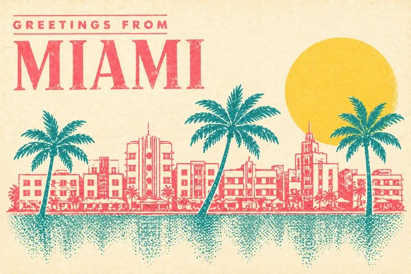 Miami, Florida postcard design 3 of 14 — landscape