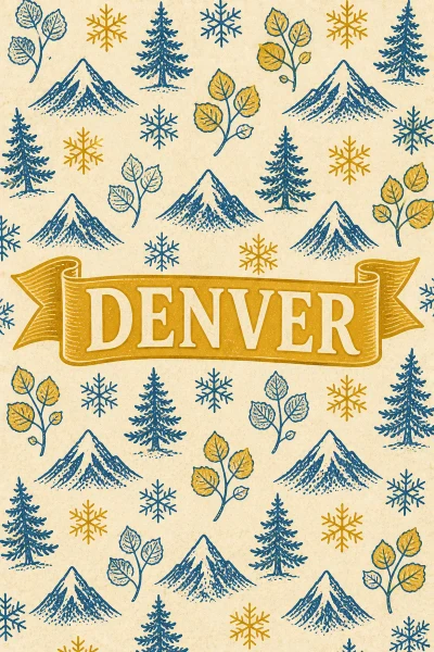 Denver, Colorado postcard design 6 of 6 — portrait