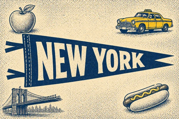 New York, New York postcard design 2 of 9 — landscape