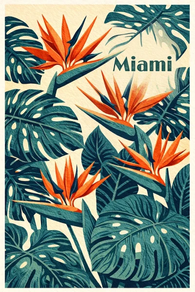 Miami, Florida postcard design 12 of 14 — portrait