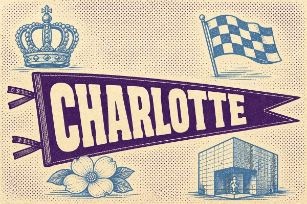 Charlotte, North Carolina postcard design 5 of 6 — landscape