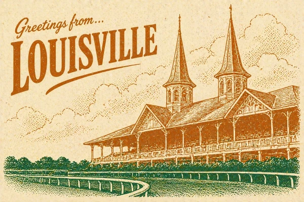 Louisville, Kentucky postcard design 1 of 6 — landscape