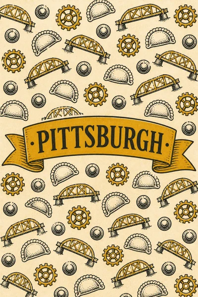 Pittsburgh, Pennsylvania postcard design 6 of 6 — portrait