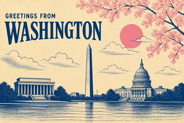 Washington, District of Columbia postcard design 4 of 6 — landscape