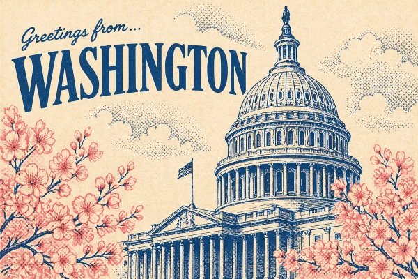 Washington, District of Columbia postcard design 1 of 6 — landscape