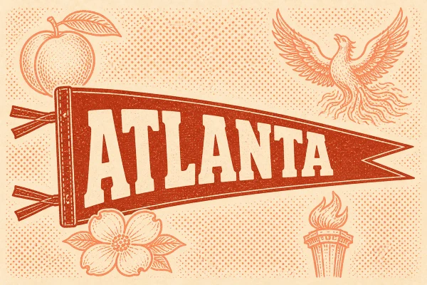 Atlanta, Georgia postcard design 5 of 6 — landscape