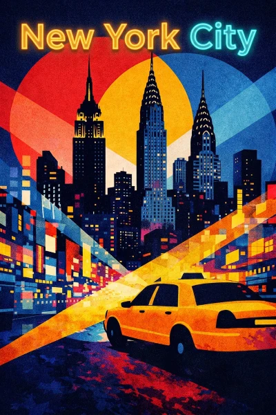 New York, New York postcard design 8 of 9 — portrait