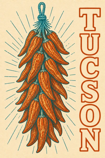 Tucson, Arizona postcard design 3 of 6 — portrait