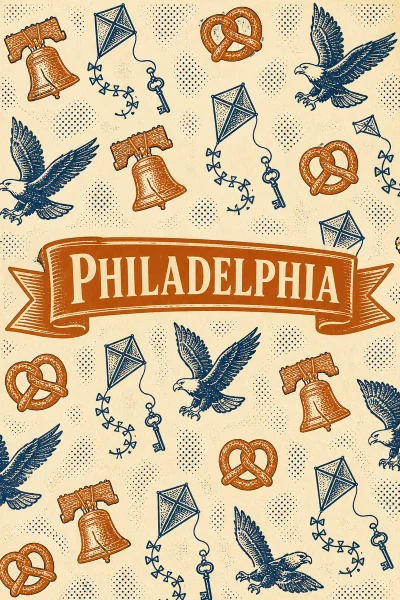 Philadelphia, Pennsylvania postcard design 6 of 6 — portrait