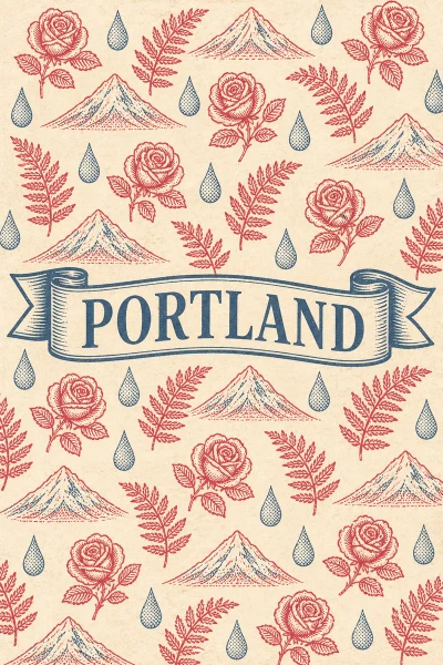 Portland, Oregon postcard design 6 of 6 — portrait