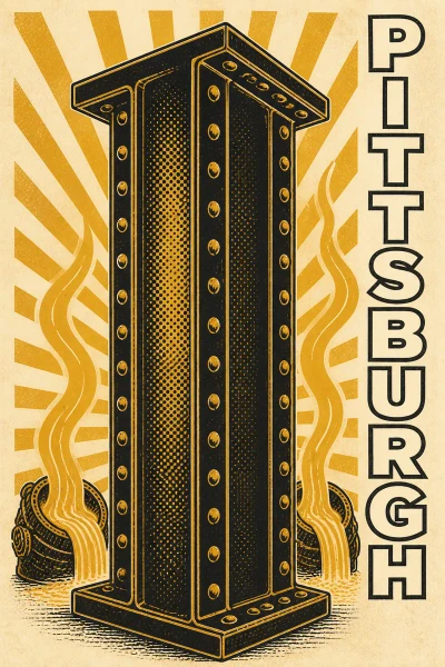 Pittsburgh, Pennsylvania postcard design 3 of 6 — portrait