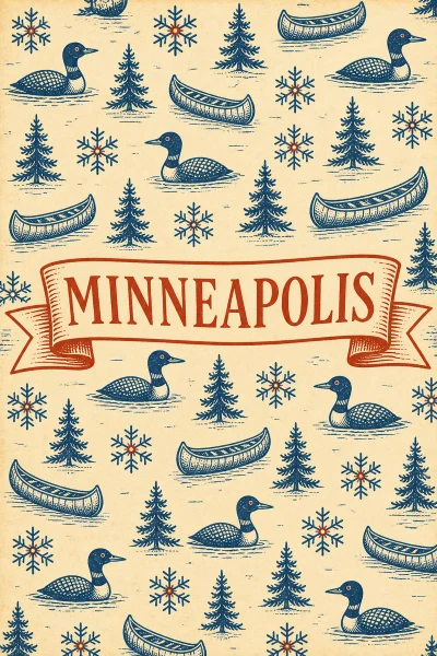 Minneapolis, Minnesota postcard design 6 of 6 — portrait