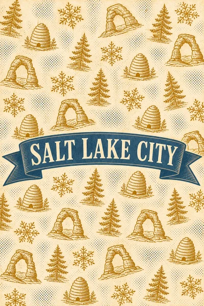 Salt Lake City, Utah postcard design 6 of 6 — portrait
