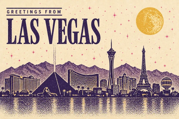 Las Vegas, Nevada postcard design 4 of 6 — landscape