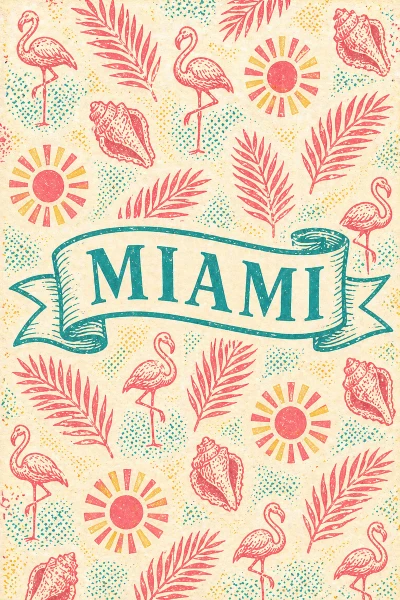 Miami, Florida postcard design 1 of 14 — portrait