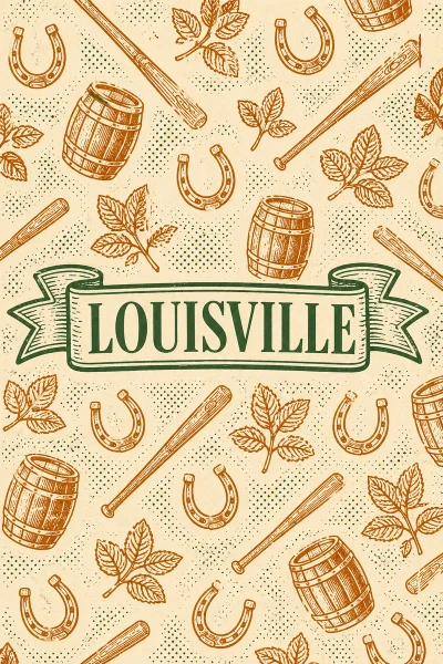 Louisville, Kentucky postcard design 6 of 6 — portrait
