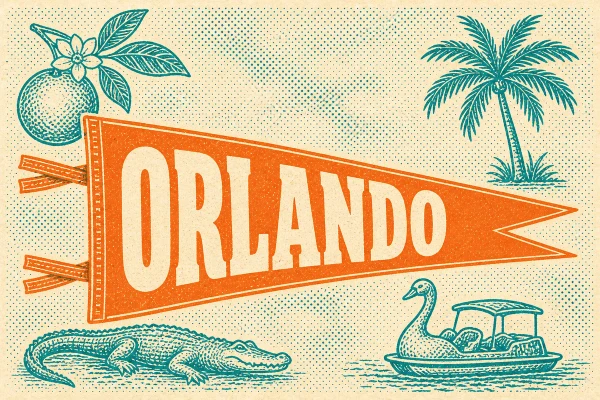 Orlando, Florida postcard design 5 of 6 — landscape