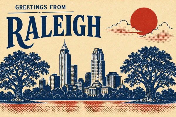 Raleigh, North Carolina postcard design 3 of 5 — landscape