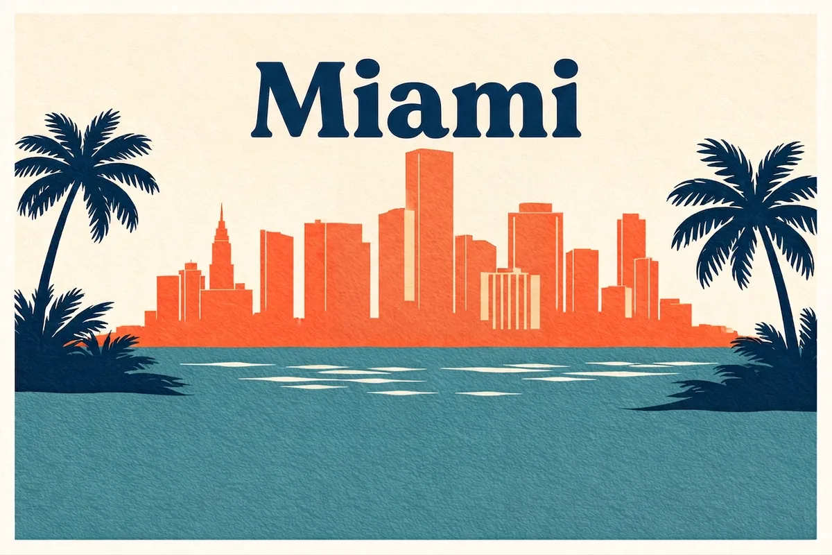 Miami, Florida postcard design 13 of 14 — landscape