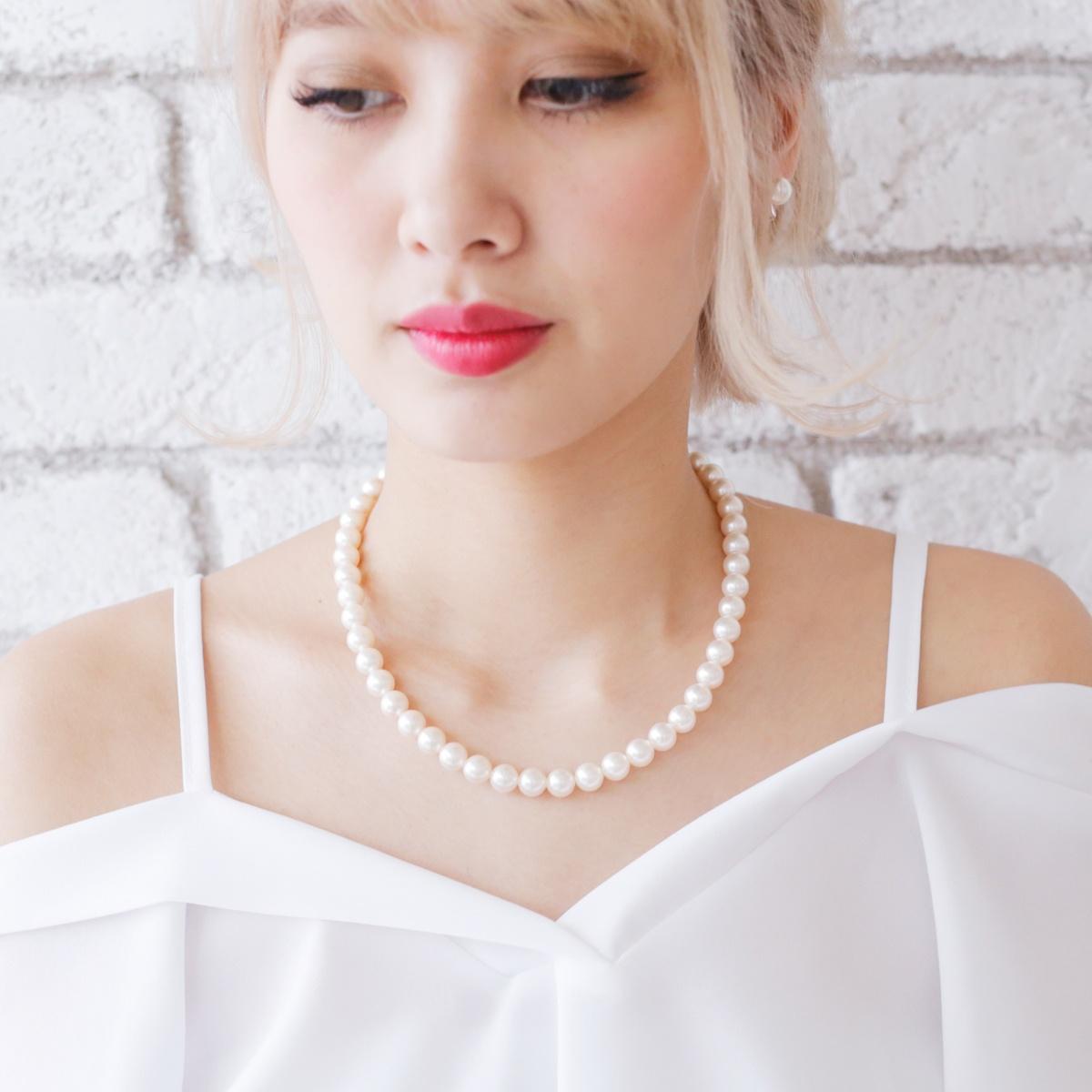 パール ネックレス セットアコヤ真珠 フォーマルネックレスセット 約8.5-9.0mm シルバー SV 結婚式 冠婚葬祭 葬儀 成人式 卒業 入園 入学式 母の日 プレゼント 本真珠 金属アレルギー対応の写真