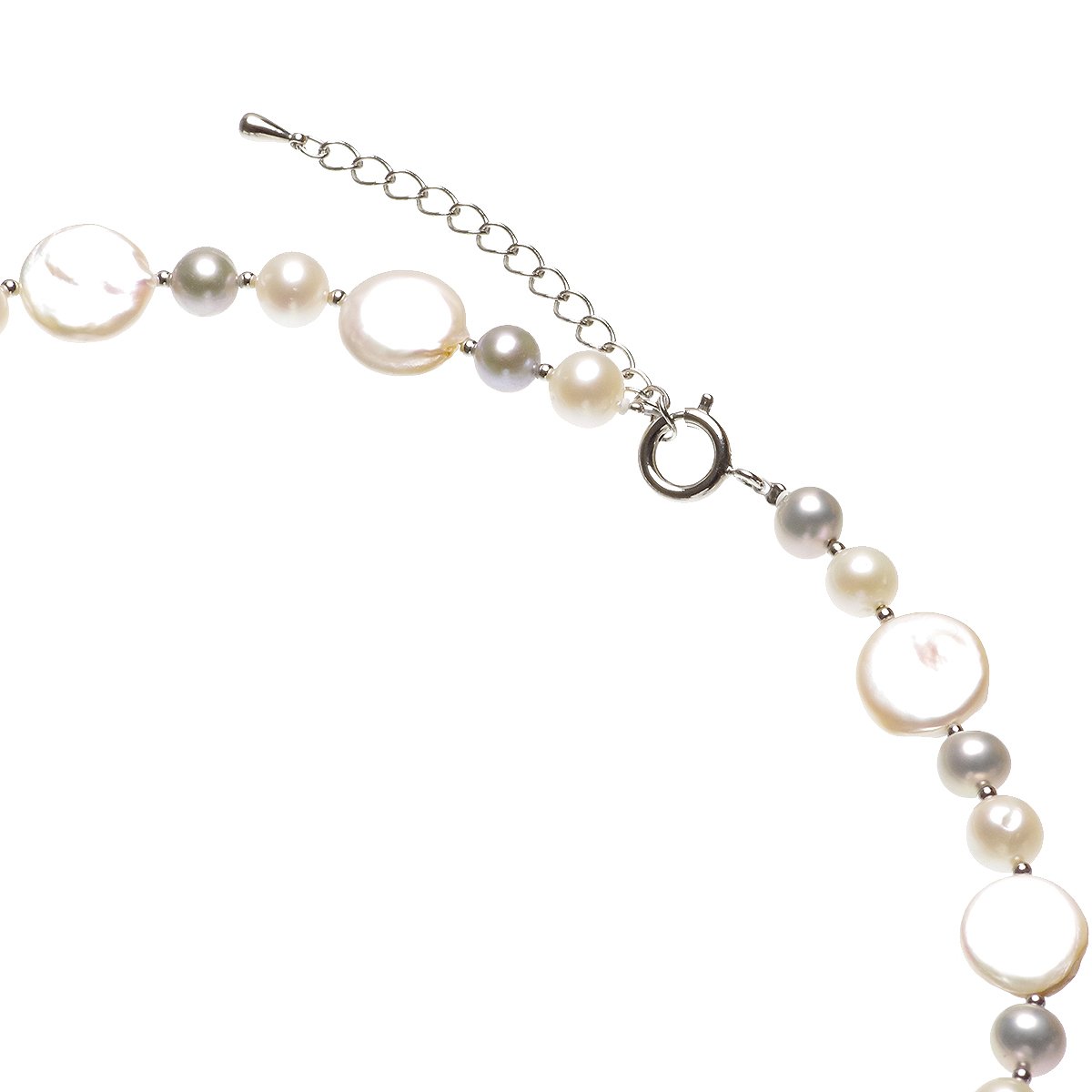 パール ネックレス 冠婚葬祭 結婚式 高級 淡水真珠 セミロングネックレス 約6.5-12.5mm SV レディース 人気の写真