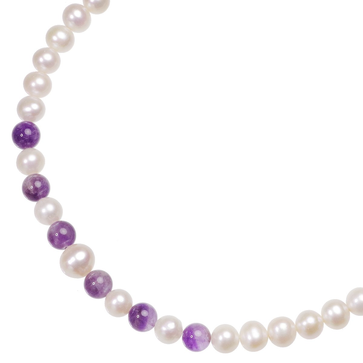 高級 淡水真珠 アメシスト オリジナル デザインネックレス 約8.0-10.0mm シンチュウ 結婚式 冠婚葬祭 葬儀 プレゼント カジュアル 普段使いの写真