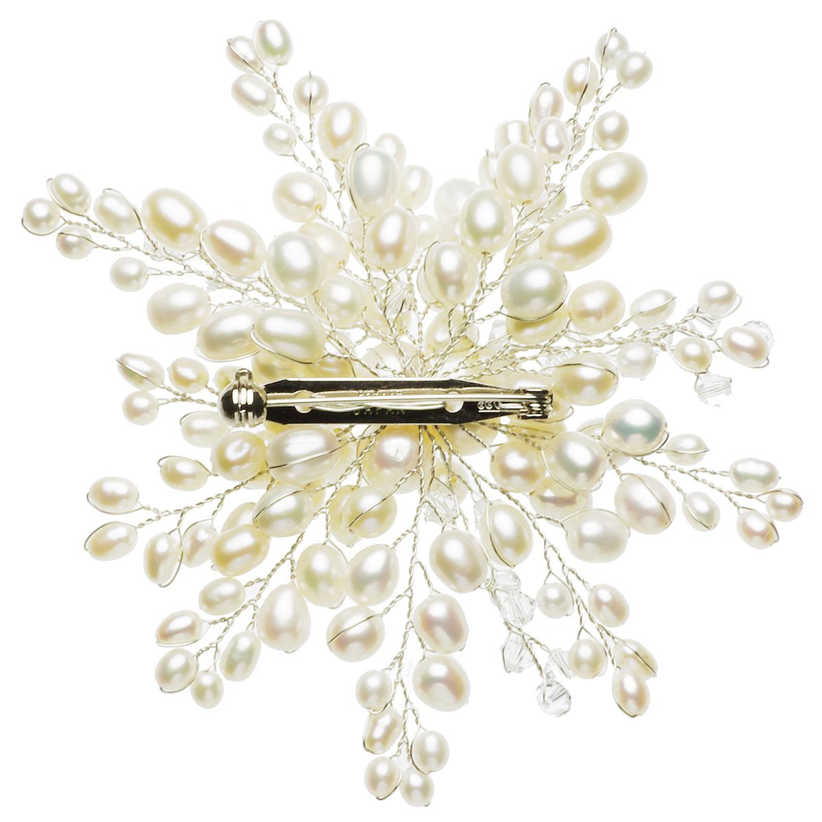 高級 淡水真珠 パール コサージュ ブローチ 約4.0-8.0mm 結婚式 冠婚 