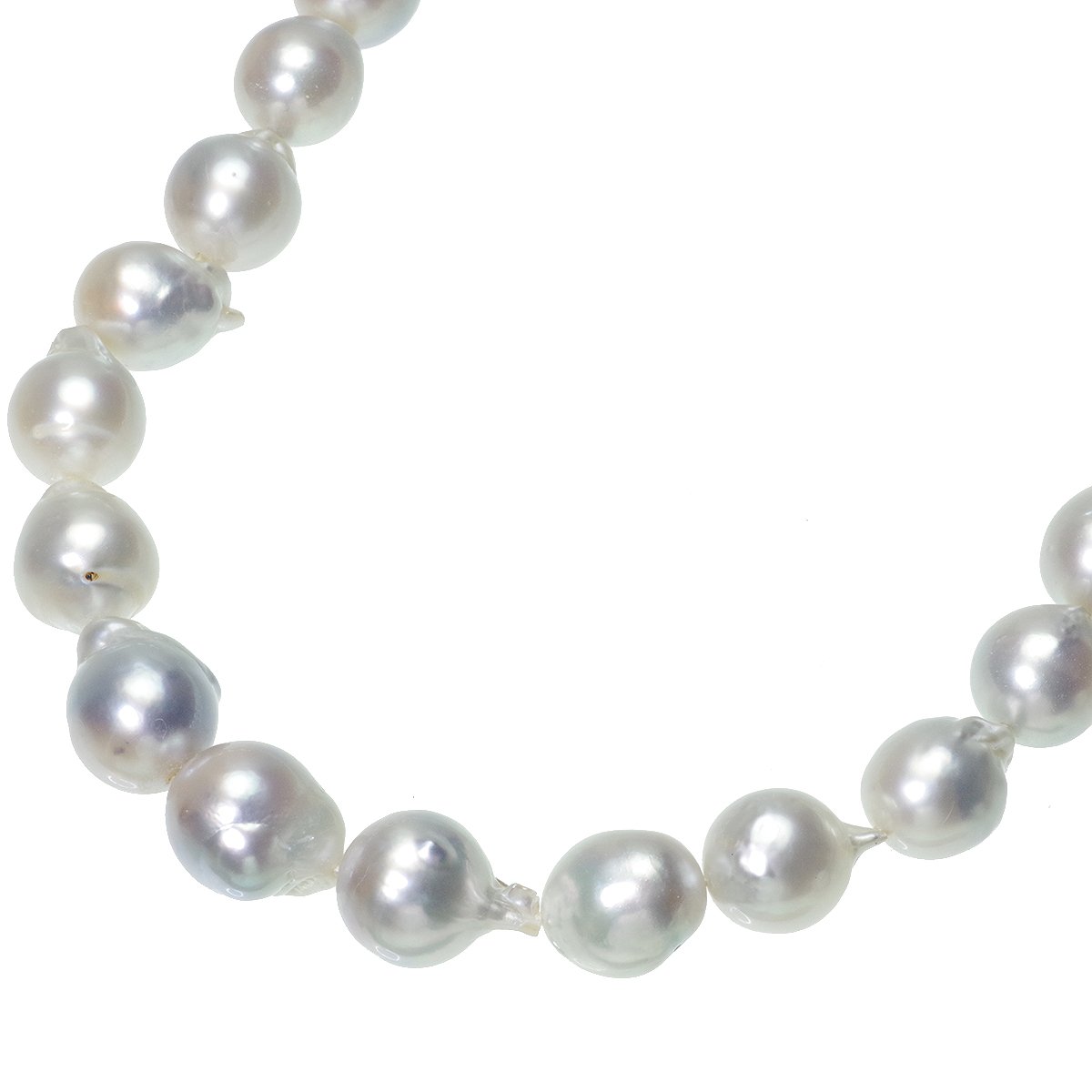 南洋 白蝶真珠 バロック ナチュラルグレー パール ネックレス 約8.5-12.5mm 約50cm シルバー SV 結婚式 冠婚葬祭 葬儀 フォーマル パーティー カジュアル 普段使い 大粒 大ぶりの写真