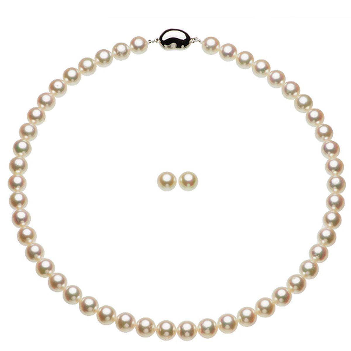 パール ネックレス セットアコヤ真珠 フォーマルネックレスセット 約8.5-9.0mm シルバー SV 結婚式 冠婚葬祭 葬儀 成人式 卒業 入園 入学式 母の日 プレゼント 本真珠 金属アレルギー対応の写真